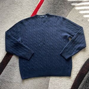 Grant Thomas Blue 2Ply Cashmere Crewneck Sweater